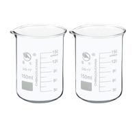 Vaso de precipitados de laboratorio con pico verte Vasos de vidrio borosilicato con boquilla escala impresa forma baja, 25-1000 ml, paquete 2, laboratorio, cocina, química(50ml)