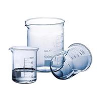 Vaso de precipitados de laboratorio, Juego de vasos vidrio borosilicato forma baja Boro 3. 5-2000 ml, paquete 4(300ml)