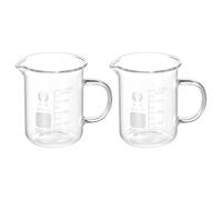 Vaso de precipitados de laboratorio, Vaso de vidrio borosilicato con mango, boquilla graduada, laboratorio cocina, 2/5 Uds., 50-250ml(5 pcs 100ML)
