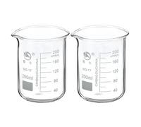 Vaso de precipitados de laboratorio, Vaso de vidrio borosilicato, paquete 2, 10-800ml, pico graduado, cocina laboratorio calor(200ml)