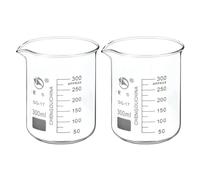 Vaso de precipitados de laboratorio, Vaso de vidrio borosilicato, paquete 2, 10-800ml, pico graduado, cocina laboratorio calor(300ml)