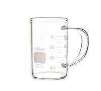 Vaso de precipitados genuino de doble escala con asa - Equipo de laboratorio de vidrio sintético duradero(500ml L85 H125 T3mm)
