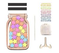 Vaso de recompensa infantil magnético, sistema de recompensa para niños con estrellas, con cuerda para colgar y soporte, tablero de recompensas para niños de madera para un refuerzo positivo en el