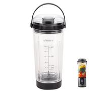 Vaso de repuesto con tapa para licuadora portátil Ninja Blast serie BC100 y BC151: 18 onzas, accesorios compatibles con licuadora Ninja Blast (negro)