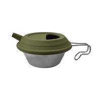 Vaso de senderismo genérico, hervidor de mango plegable con tazón y tapa de silicona, taza de acampada, para bebidas calientes y frías de viaje o al aire libre