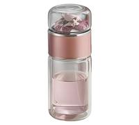 Vaso de té con protección térmica, botella infusora de té, taza de viaje de vidrio de doble pared, taza de tamiz de té de hojas sueltas, vaso de agua de té de vidrio para casas, lugares de trabajo