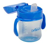 Vaso de transición Dr. Brown's 180 ml azul - paso del biberón al vaso
