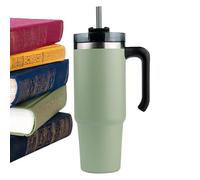 Vaso de vacío con aislamiento de vacío, 76 x 9,45 en taza de 40 oz con Straw y Lid, portátil Travel Mug for Camping, Hiking, Road Trips, Gym, Spill-Proof, Easy Carry, Sleek Look