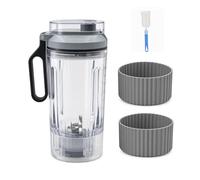 Vaso de viaje de repuesto de 22 onzas compatible con Ninja Blast Max BC251 | Vaso sin BPA con tapa a prueba de fugas, 2 fundas de silicona, 3 cepillos, mango de fácil agarre, apto para lavavajillas