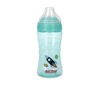Vaso de viaje deportivo Tritan No Spill Sip-It de Nuby Thirsty Kids con boquilla de silicona suave y cubierta higi?nica, 12 oz, dise?o de cohete