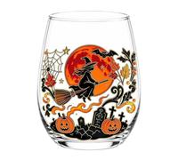 Vaso de Vidrio Calabaza Copa Vino Sin Tallo 400 Mililitros Estética Gótica