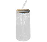 Vaso de Vidrio con Tapa y Pajita - 500 ml Térmico Transparente Reutilizable,Taza para Agua Térmica para Bebidas Frías - Para Adolescentes y Adultos Verano Viaje Bar Cerveza Latte Whisky Refresco