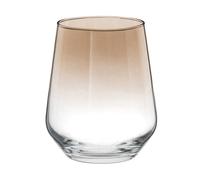 Vaso de vidrio degradado transparente y ámbar brillante