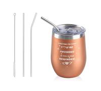 Vaso de vino de acero inoxidable de 12 onzas, vaso de acero inoxidable aislado con popote y tapa, vaso de café para vino, taza de café, taza de café, tazas personalizadas para mamá, hermana y regalos