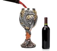 Vaso de vino medieval - taza de dragón de acero inoxidable, cáliz fantástico | Regalo decorativo perfecto reutilizable para coleccionistas Uso en el hogar
