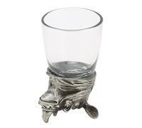 Vaso de whisky con diseño único de cabeza de animal, divertido vaso de cristal para bares, tabernas, juegos de fiesta, vaso de whisky de metal y vidrio de primera calidad para (Rhinoceros)