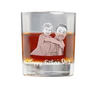 Vaso de whisky con foto impresa personalizada, 340 ml, con texto y foto grabada para el día del padre, regalo único para aniversario, día del padre, cumpleaños, para papá, marido, novio, abuelo
