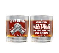 Vaso de whisky con nombre personalizado con texto en inglés «To My Brother», divertido vaso de whisky de amistad, regalo con texto en inglés «You Are My Brother You Are My Friend My Bond With You Will