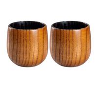 Vaso de Whisky de Madera - Set de 2 Piezas Decoración Mesa Estilo Antiguo - Vasos de Café y Whisky Rústicos | Para Hombres Papá Cumpleaños Té Café Vino Bourbon Cerveza Bebidas Calientes Frías Hogar Of