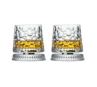 Vaso de whisky giratorio de 360 grados, vaso de cóctel giratorio con base desacoplada estable, cristalería de moda con función de alivio del estrés, regalo único de whisky para marido y padre