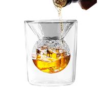 Vaso De Whisky - Vaso De Chupito De Pelota De Golf De Doble Pared, Vidrio Aislado Resistente Al Calor 200 Ml | Taza De Whisky Con Forma De Pelota De Golf | Idea De Regalo Golfistas, Bar, Cump