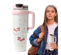 Vaso decorativo con asas para café, 1000 ml, diseño moderno y resistente a la suciedad, regalo de 1,56 x 9,84 x 3,54 pulgadas