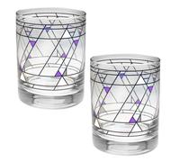 Vaso doble Old Fashioned Culver Frank Lloyd Wright DOF de 14 onzas (juego de 2 malvarrosas en caja de regalo)