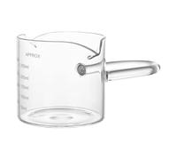 Vaso dosificador de café de vidrio transparente con doble boquilla, mango ergonómico, jarra medidora de espresso, taza de café de vidrio de borosilicato alto