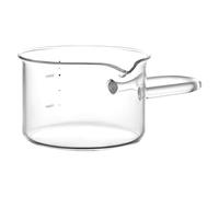 Vaso dosificador de café de vidrio transparente con doble boquilla, mango ergonómico, jarra medidora de café expreso