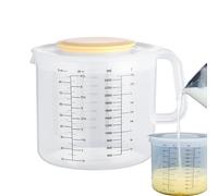 Vaso dosificador, vaso mezclador - Gran vaso dosificador con tapa, vaso mezclador con capacidad de 2400 ml | Antisalpicaduras, mango ergonómico para servir jugos, mezclar huevos y