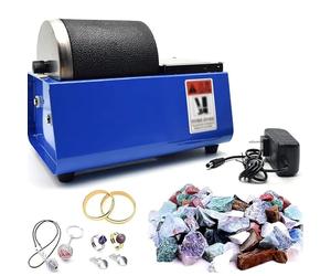Vaso eléctrico de roca - Pulidor de piedras preciosas con barril de goma a prueba de fugas, motor duradero, tracción de doble rueda, reducción de ruido para pulir cristales de geología, vidrio y metal