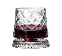Vaso giratorio - Taza giratoria estilo barra fría con posavasos, vaso de degustación de whisky bourbon | Elegante cristalería de bebidas para hombres, papá, abuelo, hijo, familia, , regalo de