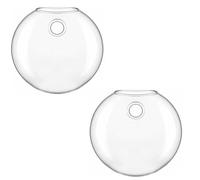 Vaso Hidroponico Cristal Handmade Round Glass Vase-2/6-Pack Wall-Hanging Terrarium-Self-Watering Hydroponic Planter For Home Office Decor(Transparent 2Pcs)