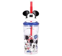 Stor S.L. Vaso infantil Mickey Mouse 3D 360 ml con pajita integrada sin BPA