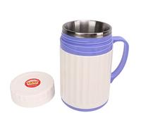 Vaso isotérmico de acero inoxidable de 650 ml para recolección de semen, contenedor de muestras para uso veterinario en animales, con bandas elásticas.