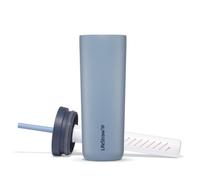Vaso LifeStraw Go Series - Filtro de agua de acero inoxidable con aislamiento de doble pared, azul islandιs, diseρado para uso diario, elimina ba