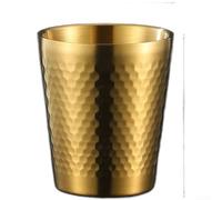 Vaso martillado de doble pared de acero inoxidable con sello al vacío para café caliente o frío para cerveza en casa o al aire libre (H)