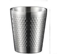 Vaso martillado de doble pared de acero inoxidable diseñado con sello al vacío para mantener las bebidas calientes o frías durante más tiempo que las tazas estándar (C)