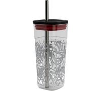 Stor Vaso Cube Alto de plástico con Pajita de Acero Inoxidable - 540 ml de Marvel