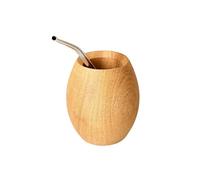 Vaso Mate Bombo Argentino Premium, Hecho de Madera de Algarrobo Natural, Tallado a Mano por Artesanos Argentinos, Calabaza de Yerba Mate Artesanal