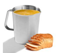 Vaso Medidor De Acero Inoxidable: Jarra Medidora De 1.5 L Con Escala Fina, Acero Inoxidable, Protección Antigoteo, Resistente, Vaso Medidor Con Asa Para Cocina, Bar, Restaurante, Tienda De Té