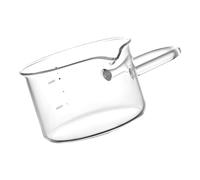 Vaso medidor de café de doble boquilla transparente para espresso, mango ergonómico, herramienta de espuma de leche, vidrio dosificador de café transparente