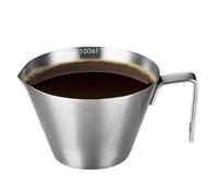 Vaso medidor de espresso con mango - Vaso medidor de líquido de acero inoxidable para cafetera espresso | Vaso medidor de doble escala | Tazas de café espresso con mango y escala | Vaso medidor de