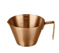 Vaso medidor de espresso con mango - Vaso medidor de líquido de acero inoxidable para cafetera espresso | Vaso medidor de doble escala | Tazas de café espresso con mango y escala | Vaso medidor de