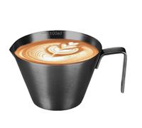 Vaso medidor de espresso con mango - Vaso medidor de líquido de acero inoxidable para cafetera espresso | Vaso medidor de doble escala | Tazas de café espresso con mango y escala | Vaso medidor de