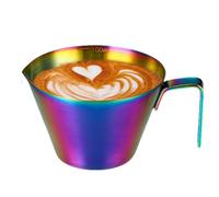 Vaso medidor de espresso con mango - Vaso medidor de líquido de acero inoxidable para cafetera espresso | Vaso medidor de doble escala | Tazas de café espresso con mango y escala | Vaso medidor de