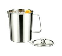 Vaso medidor de metal, versátil recipiente resistente al calor con doble escala y tapa segura, espumador de leche multifuncional, construcción de calidad industrial para mayor durabilidad y