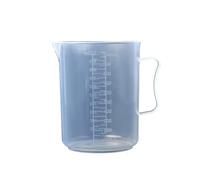 Vaso medidor de plástico transparente, vaso de laboratorio con boquilla vertedora, jarra graduada for líquidos, utensilio de medición for cocina y repostería.