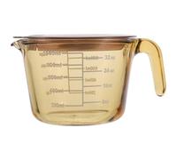Vaso Medidor de Vidrio 1000ml Amarillo con Tapa para Cocina