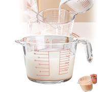 Vaso Medidor De Vidrio De 500/1000 Ml Con Asa Y Boquilla, Transparente, Con Medidas Métricas E Imperiales, Fácil De Limpiar, Apto Para Microondas, Para Hornear, Postres Y Repostería,500ML